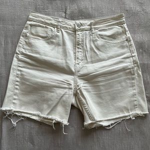 Cream Denim Shorts